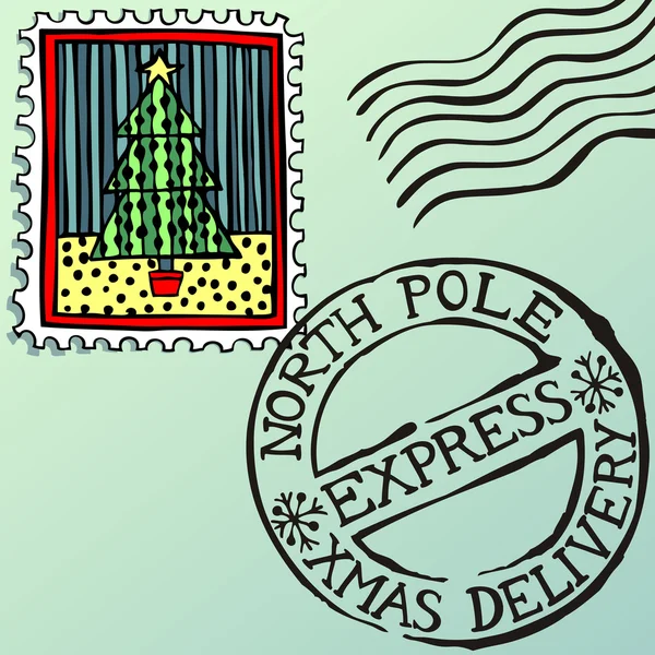 Christmas Stamps — Stock Vector