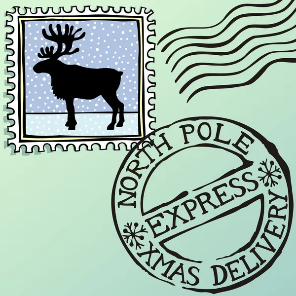 Χριστούγεννα γραμματόσημα — Διανυσματικό Αρχείο