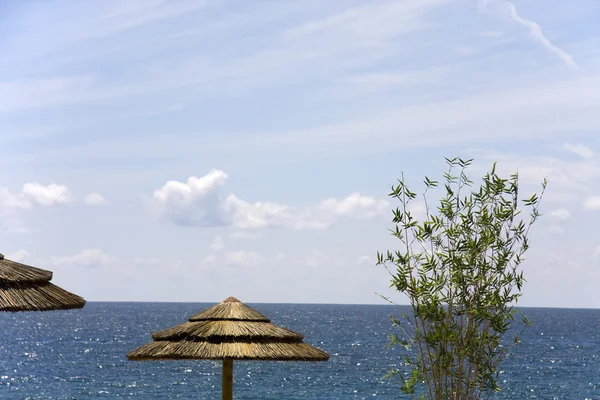 Sonnenschirm am Strand der Karibik — Stockfoto
