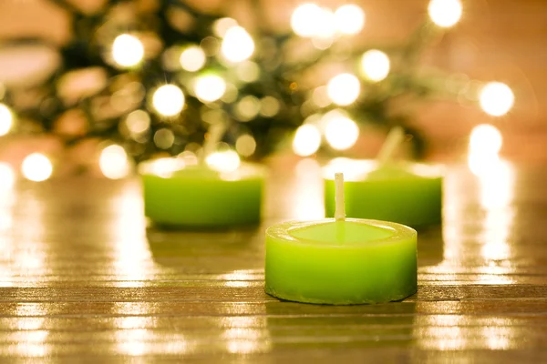 Candles and christmas atmosphere — Stock Photo, Image