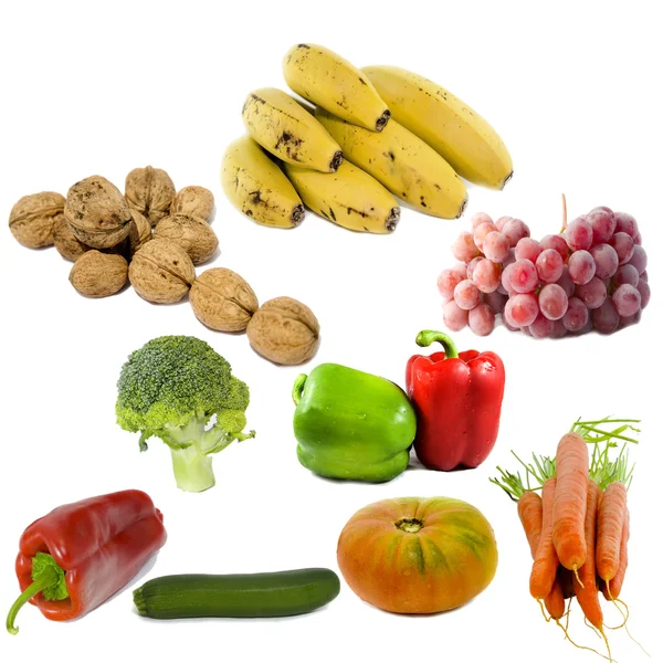 水果和蔬菜隔离 — 图库照片