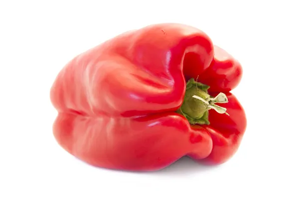 Große rote Paprika isoliert auf weißem Hintergrund — Stockfoto