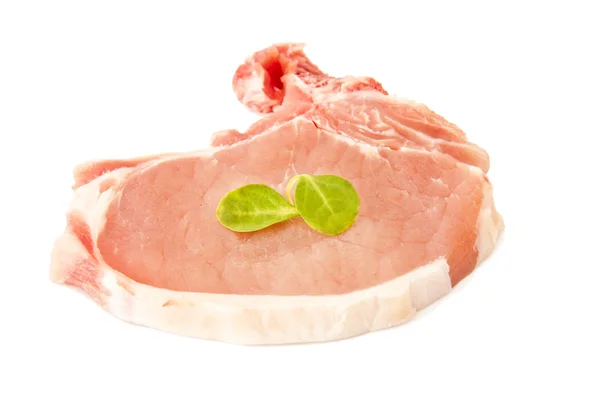 Μπριζόλα που απομονώνονται σε λευκό κρέας, τροφίμων — Φωτογραφία Αρχείου