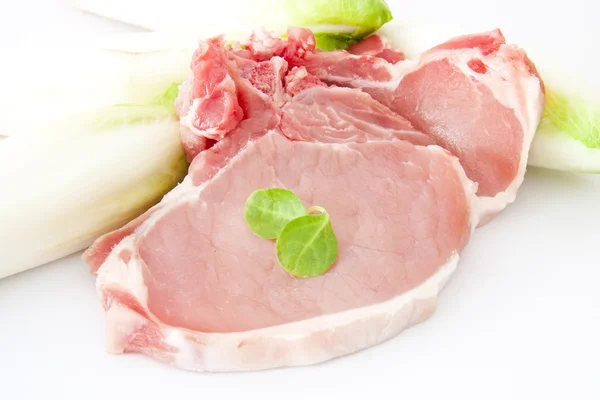 チョップ白肉で分離された食品 — ストック写真