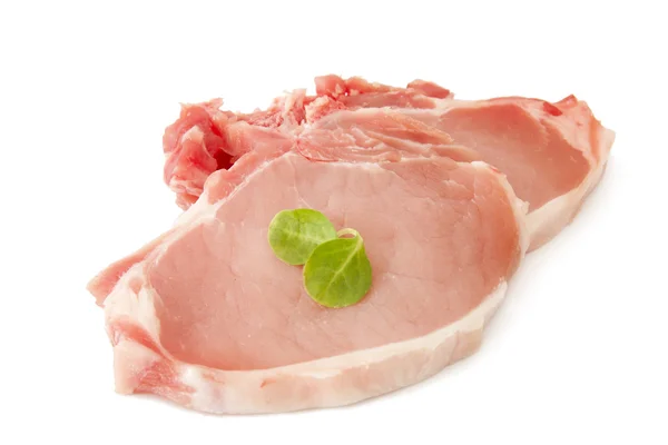 Chop geïsoleerd op wit vlees, voedsel — Stockfoto