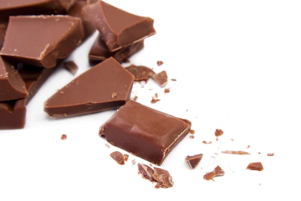 Hartige en zoete brokken van chocolade — Stockfoto