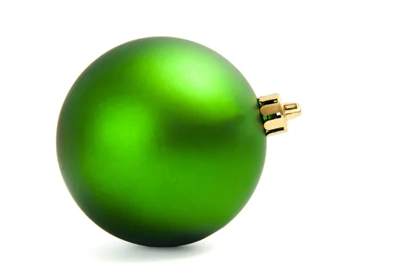 Pretty green Christmas ball isolated — Stock Photo, Image