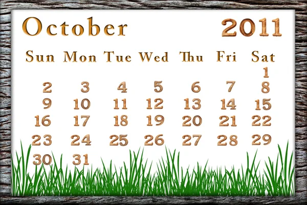 stock image Calendar 2011 october