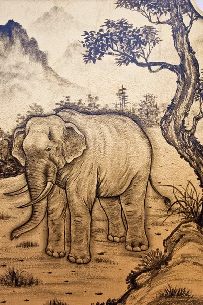 Слоновая живопись — стоковое фото