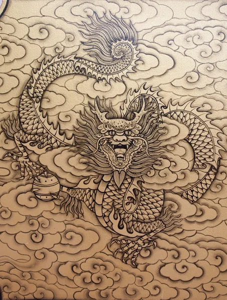 Pintura do dragão — Fotografia de Stock