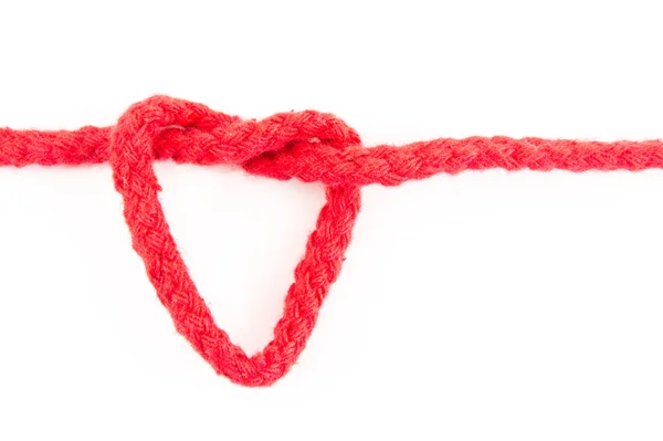 stock image Red rope heart isolated