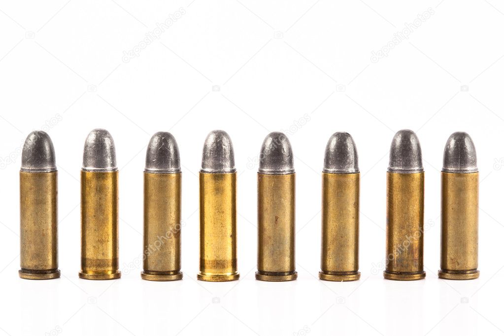 Closeup bullets for gun