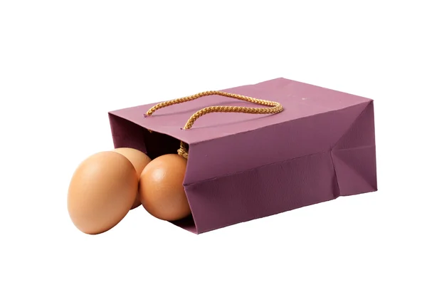 Яйца в сумке. — стоковое фото