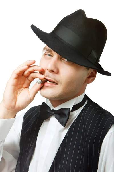 Gangster with cigar — Stock Photo, Image