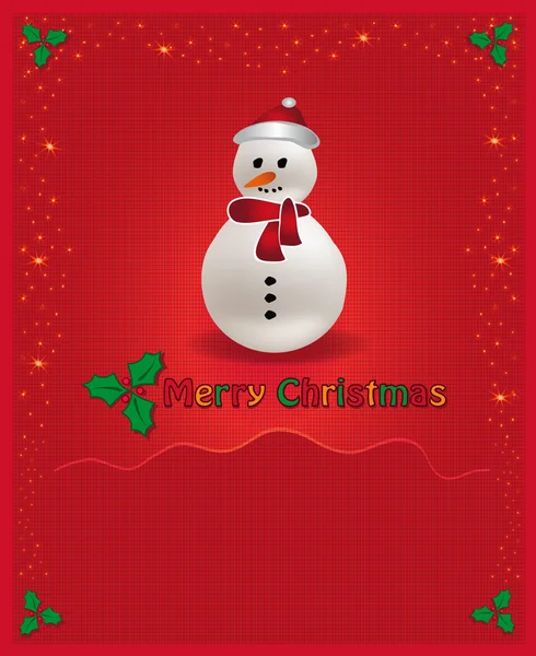 Vector Natal vermelho parabéns boneco de neve cartão —  Vetores de Stock