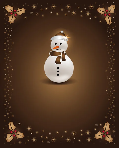 Christmas card chocolate snowman congratulations template — Stock Vector