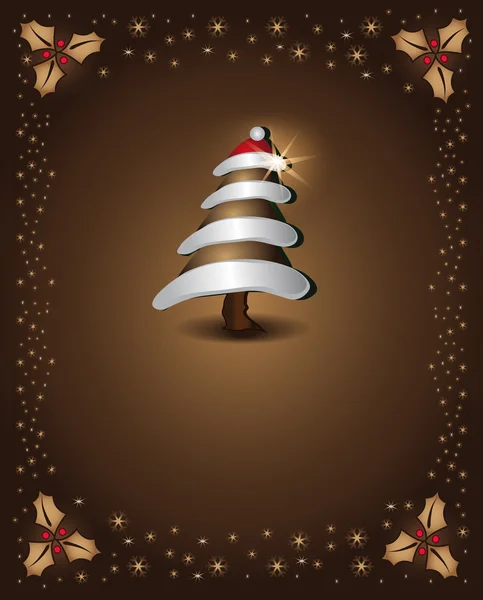 Carte de Noël chocolat arbre modèle félicitations — Image vectorielle