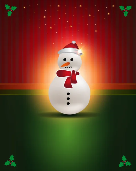 Noel kartları kırmızı yeşil snowman — Stok Vektör