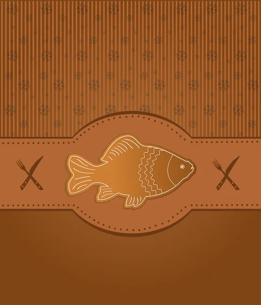 래스터 메뉴 카드 진저 물고기 잉어 — 스톡 사진