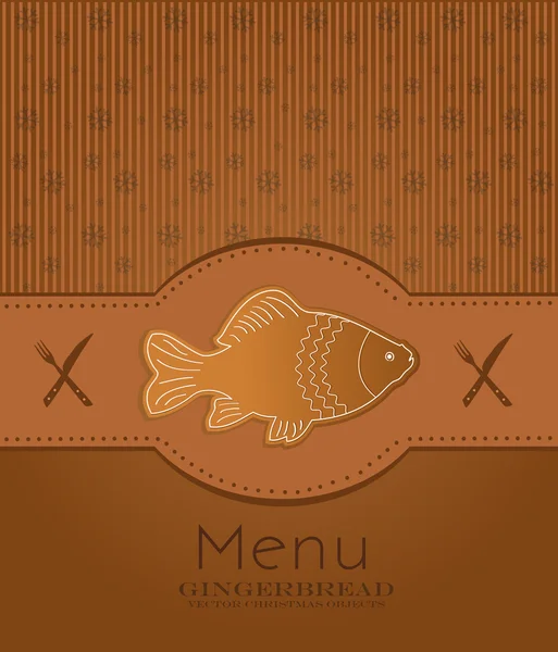 Διάνυσμα μενού κάρτα μελόψωμο ψάρια κυπρίνος — Διανυσματικό Αρχείο