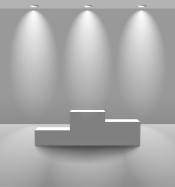 Pedestal in a lightened room clipart