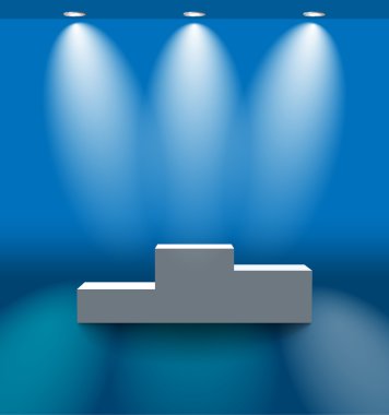 Blue room with pedestal clipart