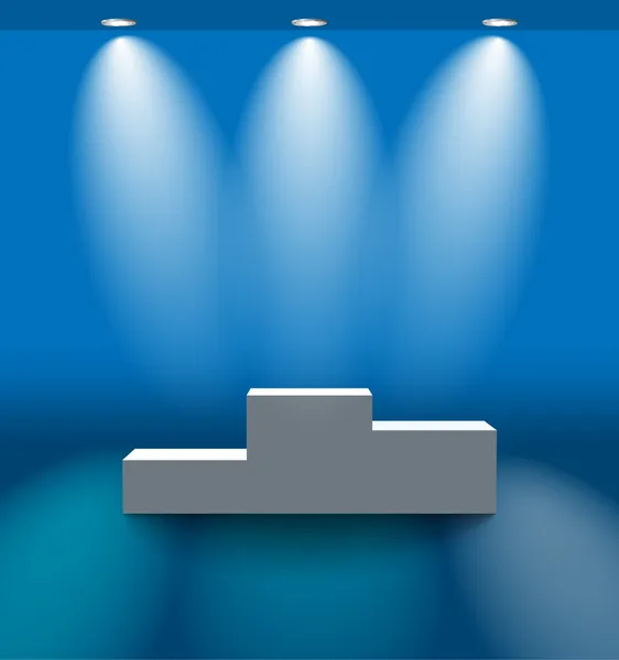Chambre bleue avec piédestal — Image vectorielle
