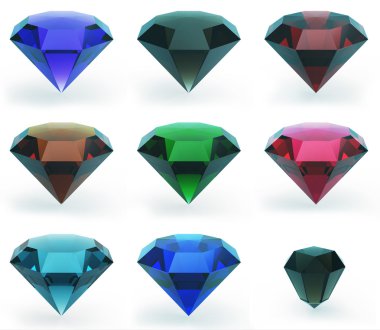 Set of beautiful gems clipart