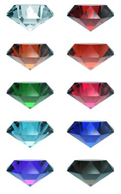 Set of beautiful gems clipart