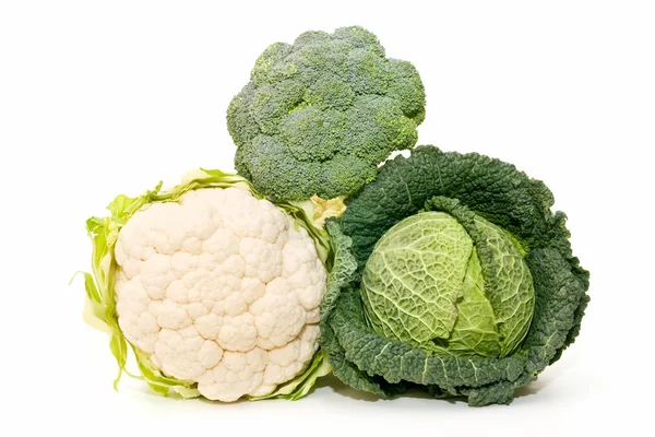 Kool, bloemkool en broccoli — Stockfoto
