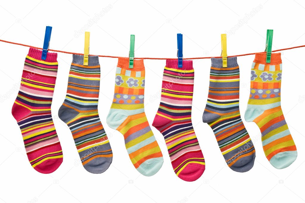 Socks on the clothesline