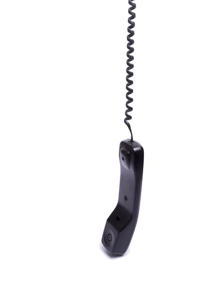 Black telephone receiver — Stock Photo, Image