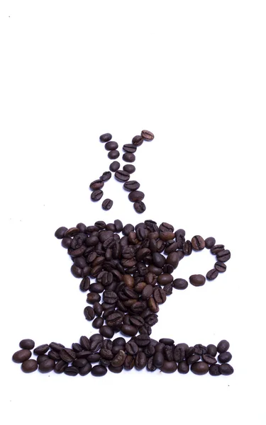 Formez une tasse de café faite de café — Photo