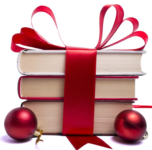 Becsomagolt könyvek karácsonyra — Stock Fotó