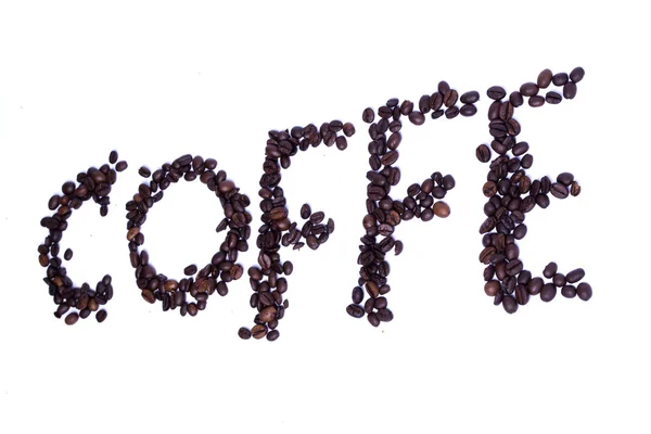 Tillverkad av kaffebönor är tecken — Stockfoto