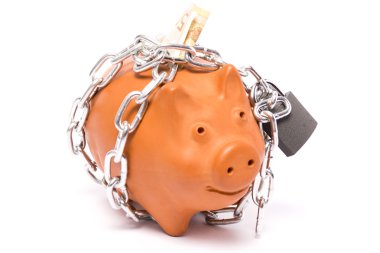 Piggy-bank locks clipart