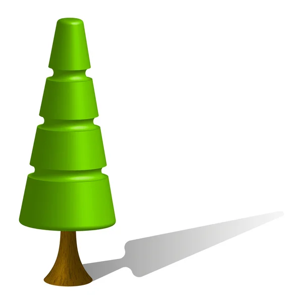 Zelený strom v plastický design — Stockový vektor