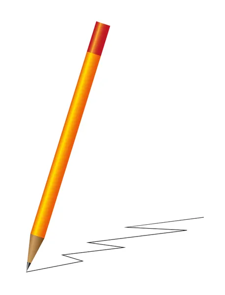 現実的なオレンジ色の鉛筆 — ストックベクタ