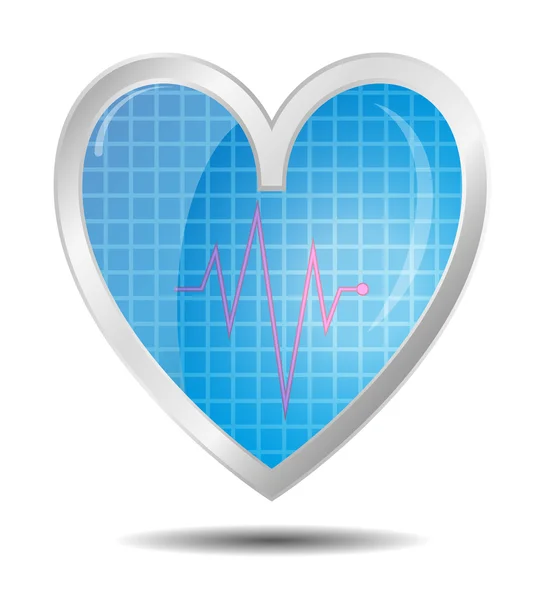 Diagnosa jantung - Stok Vektor