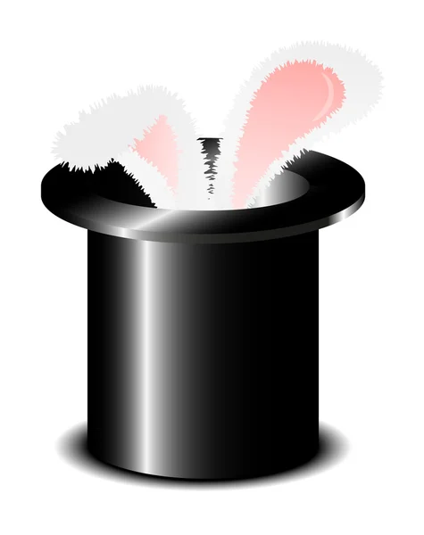 Chapeau magique avec oreilles de lapin — Image vectorielle