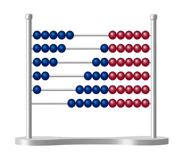 Abaque aux boules bleues et rouges — Image vectorielle