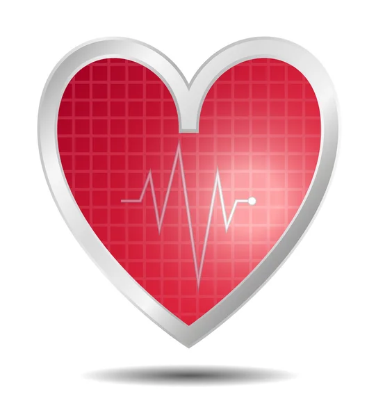 Diagnostische gegevens hart in rood ontwerp — Stockvector