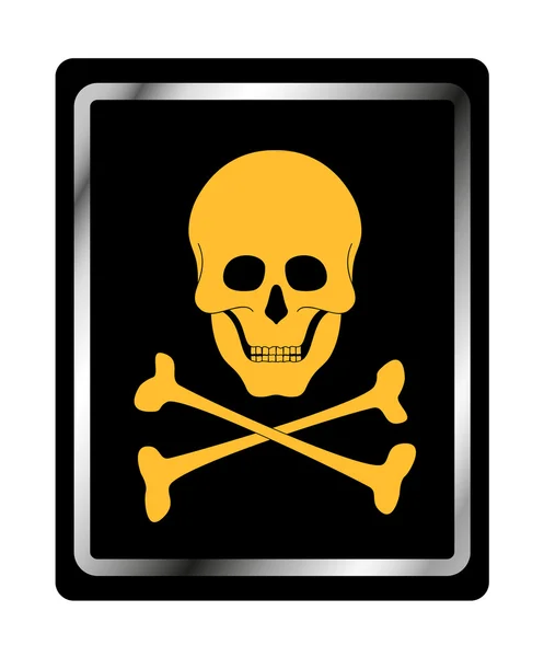 Veszélyjelzés koponya szimbólummal — Stock Vector