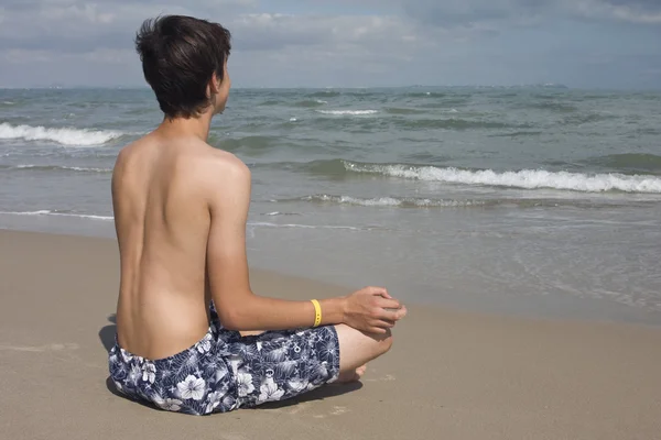 stock image Junge am Strand