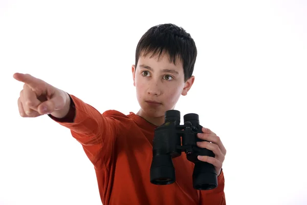 Niño con un Spyglass —  Fotos de Stock