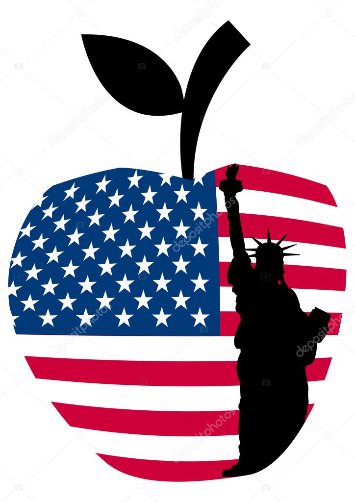 Big apple statue of liberty
