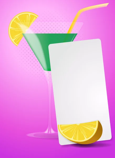 Lijst citroen cocktail — Stockvector