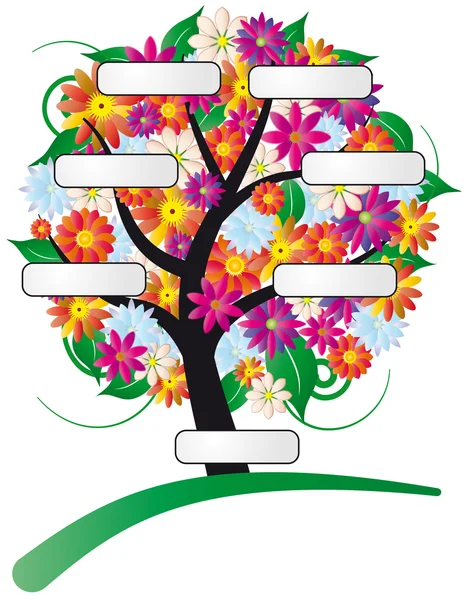 Квіткове дерево з етикеткою — стоковий вектор