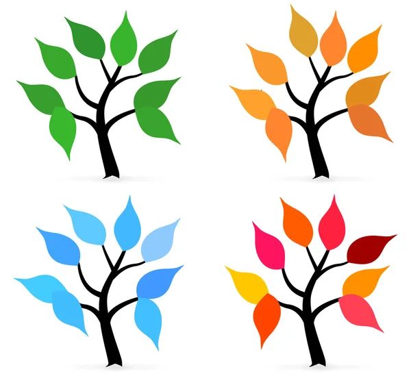 Season tree with leafs — Stock Vector