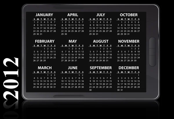 2012 電子カレンダー — ストックベクタ